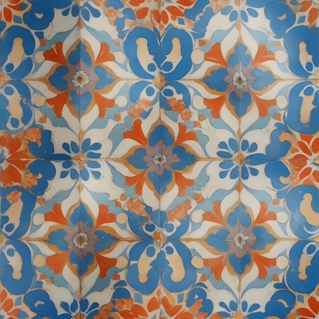 A mesmerizing abstract pattern of Portuguese tiles generated by Ai