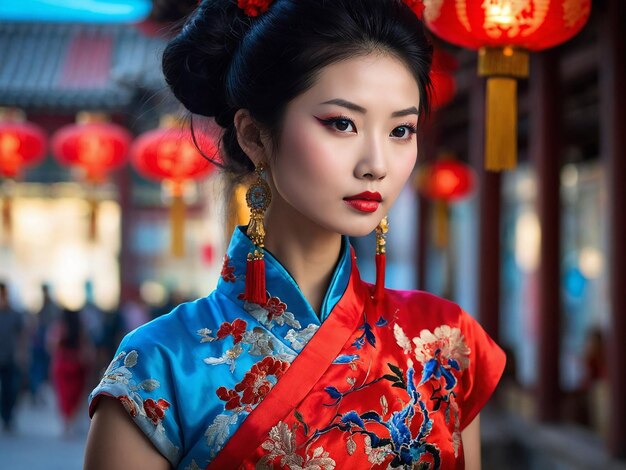 Photo mesmerizing beauty the enigmatic charm of a modern chinese woman