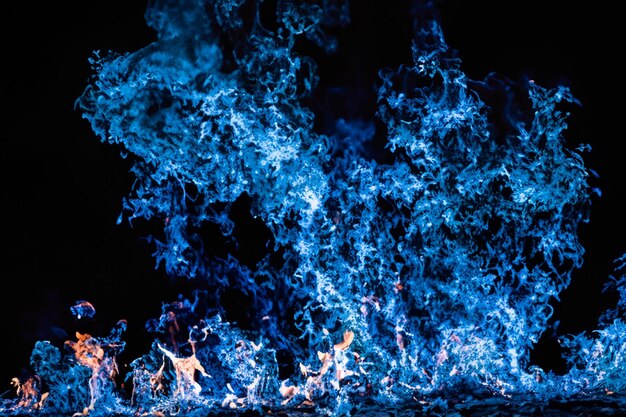 The mesmerizing Blue flames danced gracefully against the pitchblack backdrop