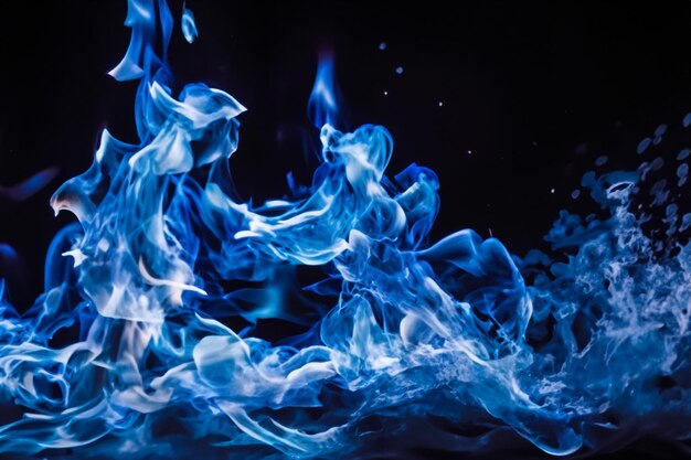 The mesmerizing Blue flames danced gracefully against the pitchblack backdrop