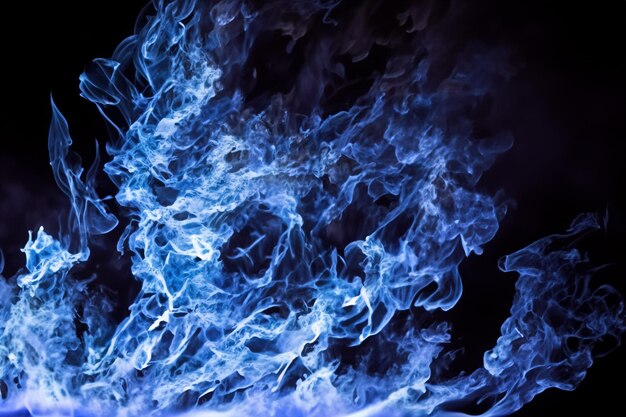 The mesmerizing Blue flames danced gracefully against the pitchblack backdrop