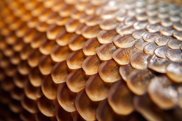 Photo a mesmerizing closeup of the intricate shimmering scales on a majestic fish