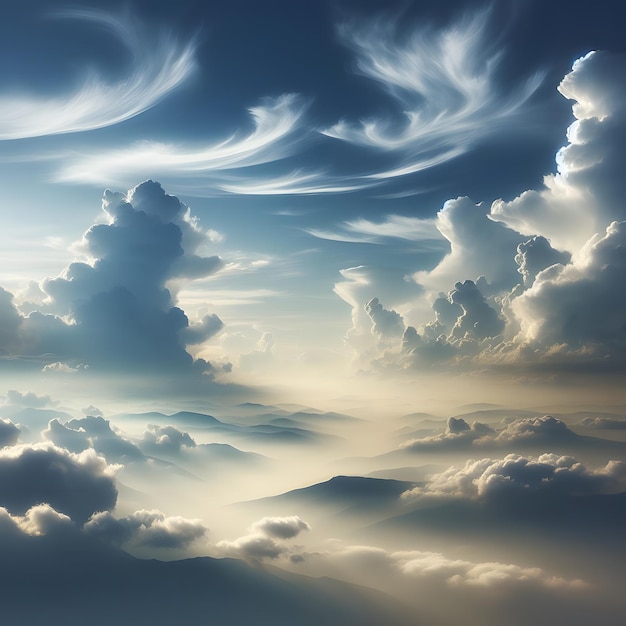 Увлекательный пейзаж облаков Увлекательная природа на холсте с высококачественными изображениями