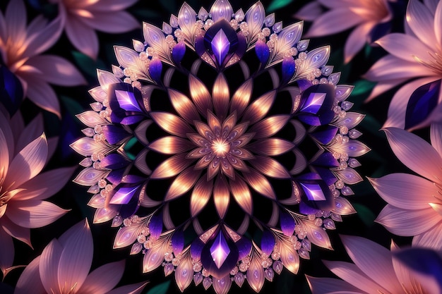 a mesmerizing crystal flower with intricate patterns