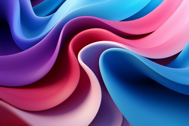 Mesmerizing Curved Paper Collage in Purple Blue and Pink Hues Generative AI