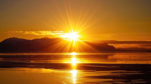 A mesmerizing display of the midnight sun during the summer solstice in the Arctic Circle