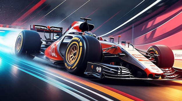 A Mesmerizing Display of Power and Speed in a Generic F1 Car with a Special Motion Effect