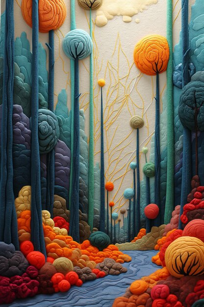 mesmerizing felt needle forest