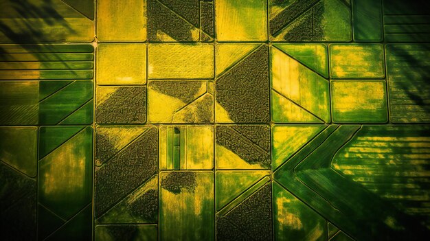 空から見た農地の幾何学模様
