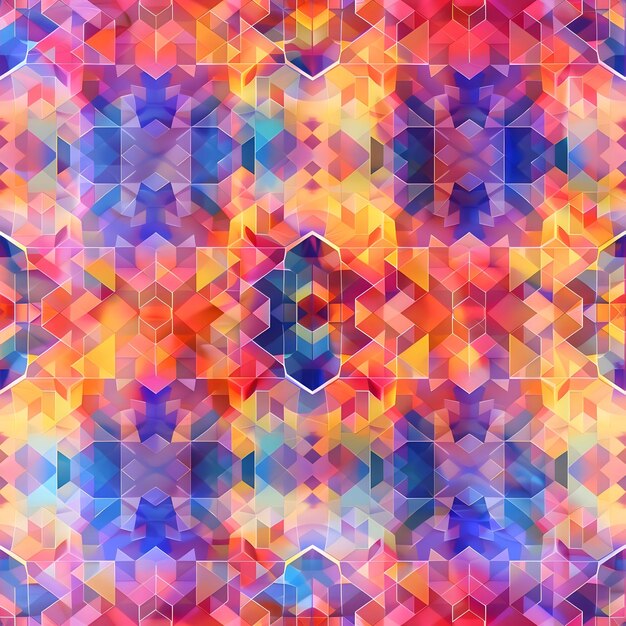 A mesmerizing geometric pattern where vibrant colors Seamless High resolution