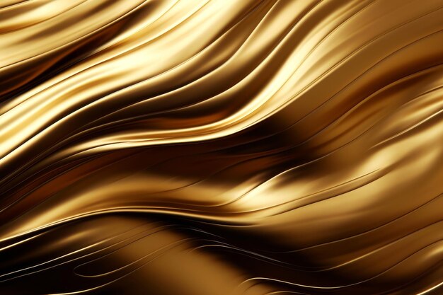 Mesmerizing gold wave pattern background perfect for sophisticated designs and captivating wallpapers Generative AI