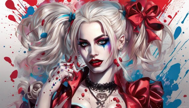 Premium AI Image | The Mesmerizing Harley Quinn Stylization