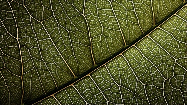 Photo mesmerizing hyper zoom into the intricate patterns of a leaf