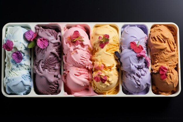 Photo mesmerizing ice creams generative ai