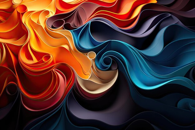 A mesmerizing interplay of swirling lines and gradients this abstract poster invites contemplation