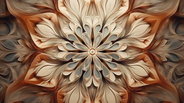 Mesmerizing kaleidoscope pattern in earthy tones