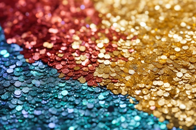 Photo a mesmerizing macro shot of glittercovered paper sparkling elegance