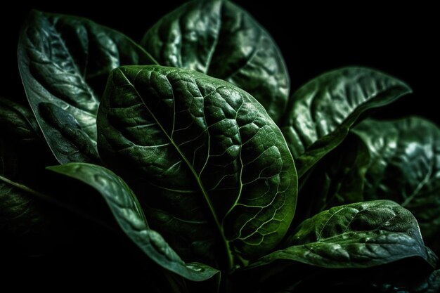 Mesmerizing Macro Textured Spinach Leaves with Exquisite Detail and Lush Green Colors