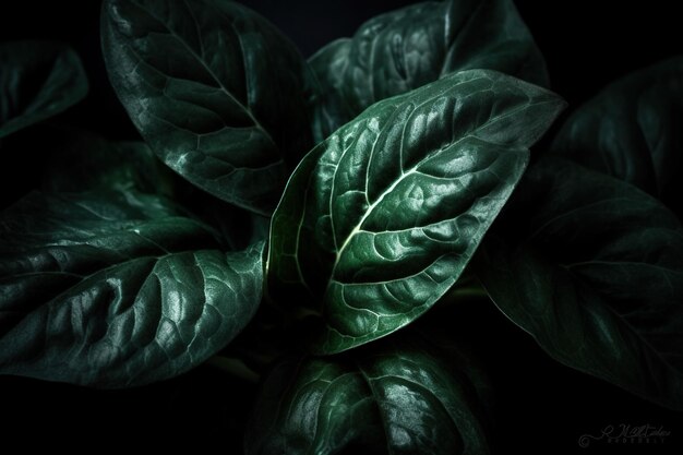 Mesmerizing Macro Textured Spinach Leaves with Exquisite Detail and Lush Green Colors