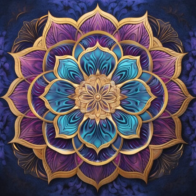 A mesmerizing mandala design in rich jewel tones