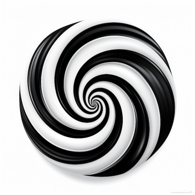 Mesmerizing Monochrome Captivating 3 Swirls in Black and White on a Serene White Canvas