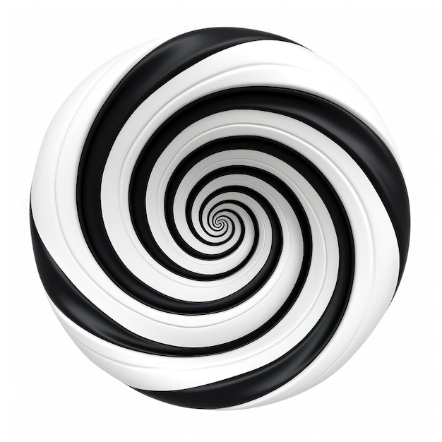 Mesmerizing Monochrome A Hypnotic 3Swirl Dance on a Blank Canvas