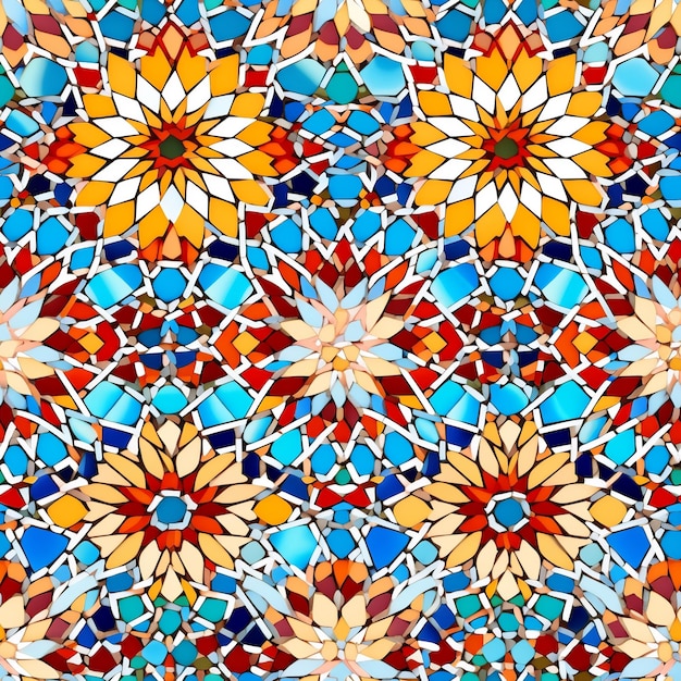 Mesmerizing mosaic seamless pattern evoking middle eastern artistry