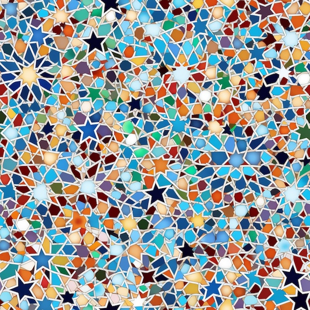 중동의 예술성을 불러일으키는 매혹적인 모자이크 원활한 패턴