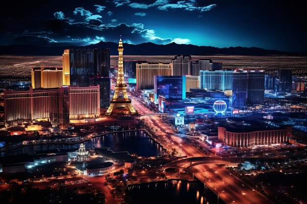 Photo mesmerizing nighttime aerial views of las vegas captivating spectacle at 32 03204 01