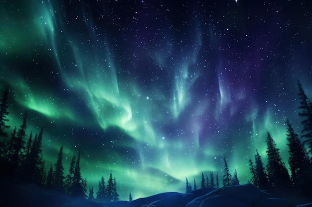 Mesmerizing Northern Lights Aurora Borealis Generative AI