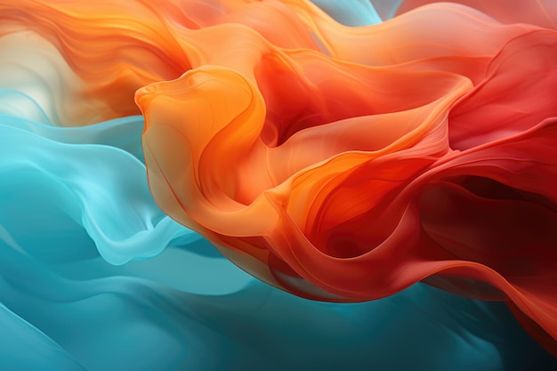 A mesmerizing orange red and turquoise smoke background