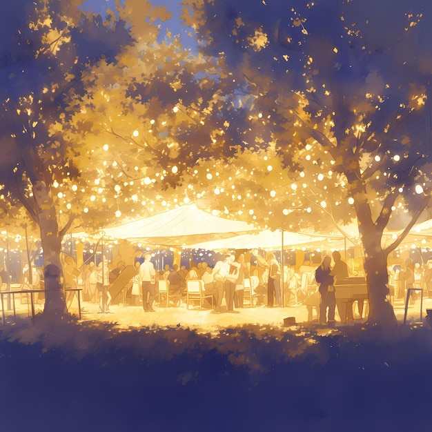 Mesmerizing Outdoor Festival Under the Trees