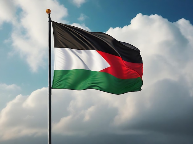 Mesmerizing Palestine Flag Fluttering in the Breeze A Symbol of Hope