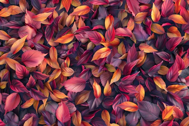 Photo mesmerizing pattern of colorful autumn leaves on t