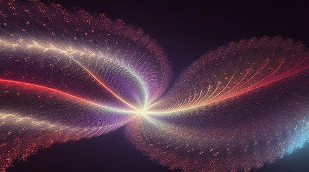 フラクタル光の粒子の魅惑的なパターンが連続サイクルで波紋を作り、流れます。