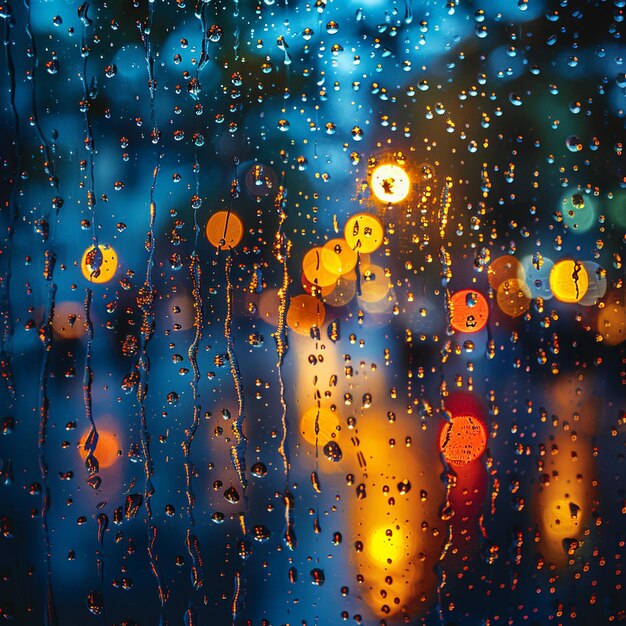 The mesmerizing pattern of rain on a window