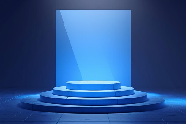 Photo mesmerizing product showcase abstract blue setting for impactful presentations