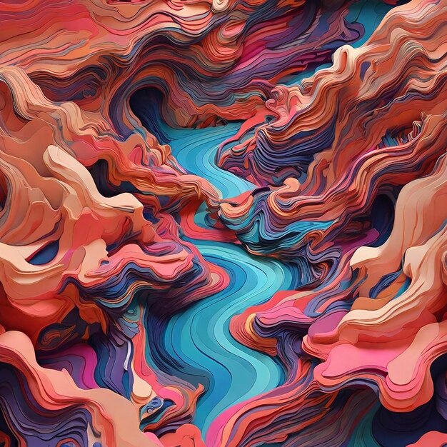 Photo mesmerizing psychedelic landscape