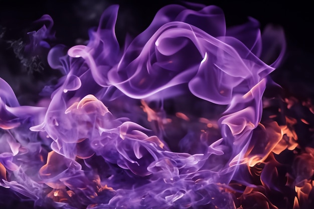 The mesmerizing purple flames danced gracefully against the pitchblack backdrop