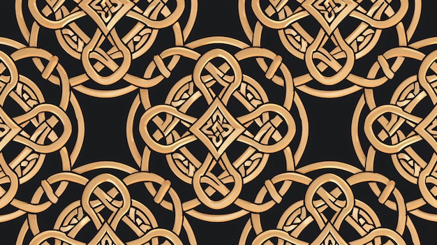 Photo a mesmerizing seamless pattern featuring stunning celtic knots embodying the eternal and interconnected nature of life perfect for designs seeking a touch of ancient mysticism and profound