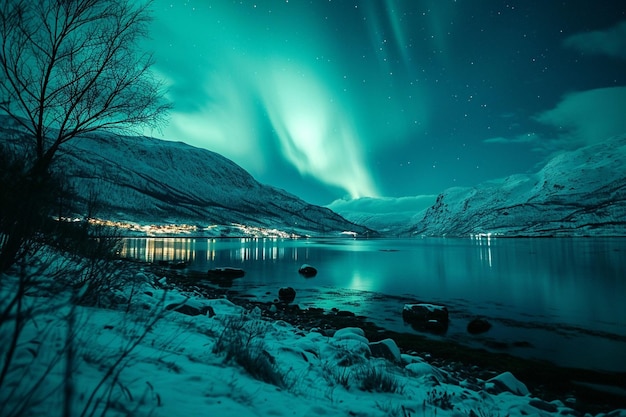 Mesmerizing shot of the aurora borealis in the night sky captured in norway