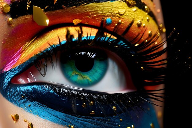 A mesmerizing showcase of vibrant eyeshadow palettes liquid liners and dramatic mascaras