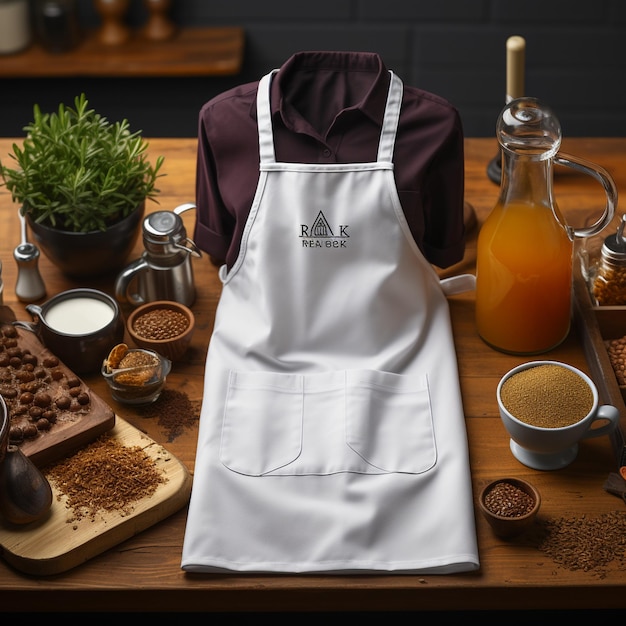 Photo a mesmerizing simple chef apron design