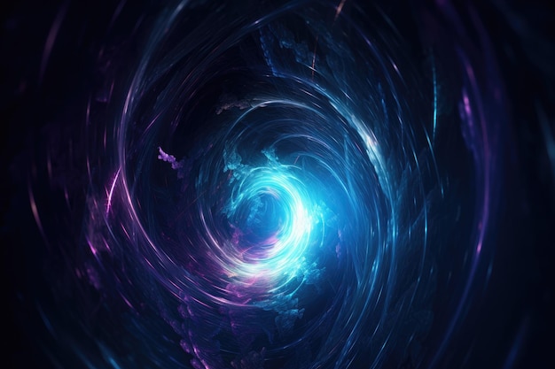 Mesmerizing Swirling Vortex of Blue and Purple Lights