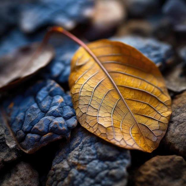 Mesmerizing textures of leaves flowers stones and other natural elements Generative AI