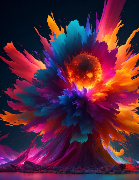 A mesmerizing threedimensional explosion of color and lightai generative