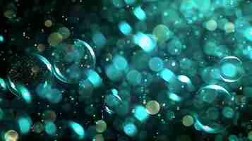 Photo mesmerizing twinkling phosphorescent bubble with light emitt texture art wallpaper background