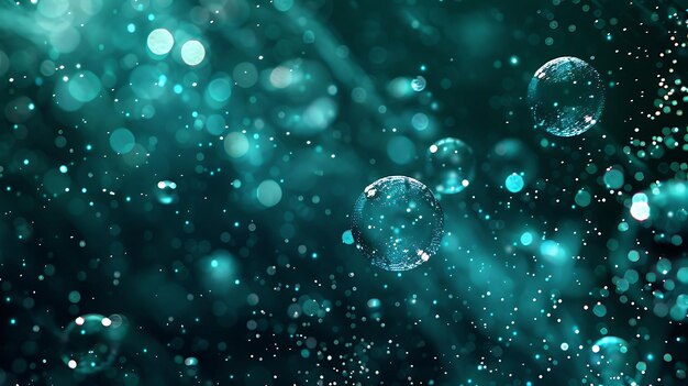 Photo mesmerizing twinkling phosphorescent bubble with light emitt texture art wallpaper background