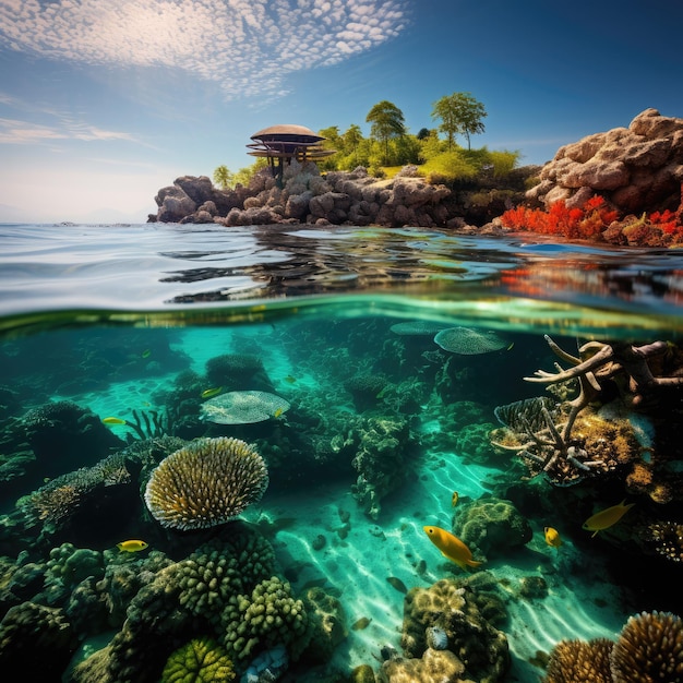 A mesmerizing underwater scene off the coast of Indonesia