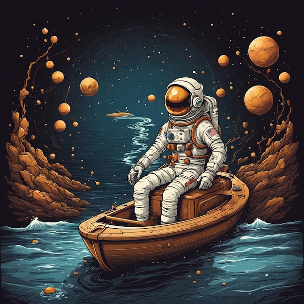 Mesmerizing vector illustration portraying an astronaut